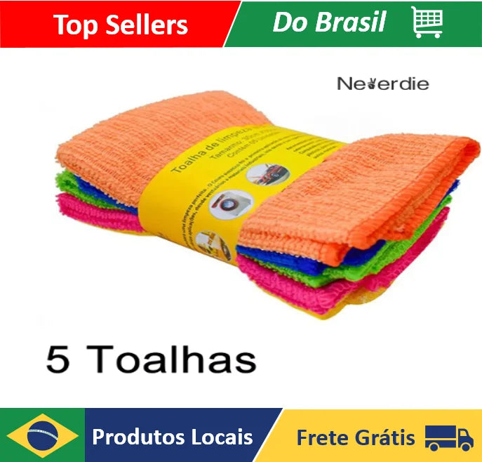30x30 Anti-risk Flannel Automotive Microfiber Cloth (5 Uni) - Neverdie Store