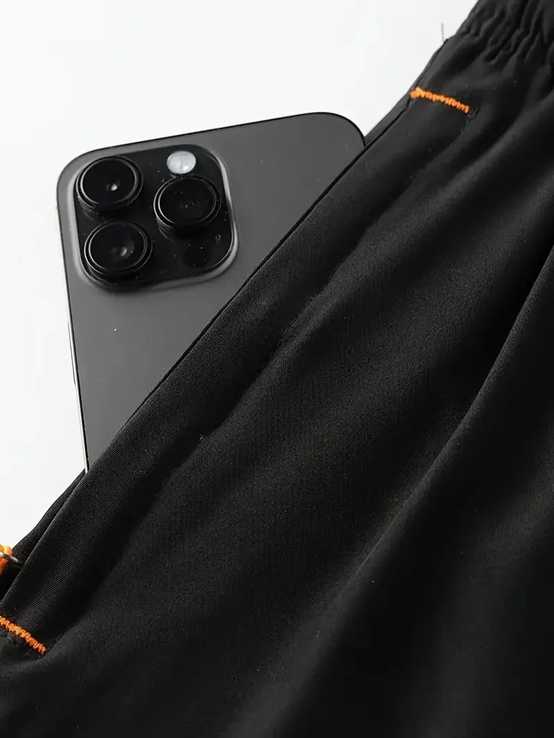 Calções desportivos masculinos, novidade de verão, com cintura elástica confortável…